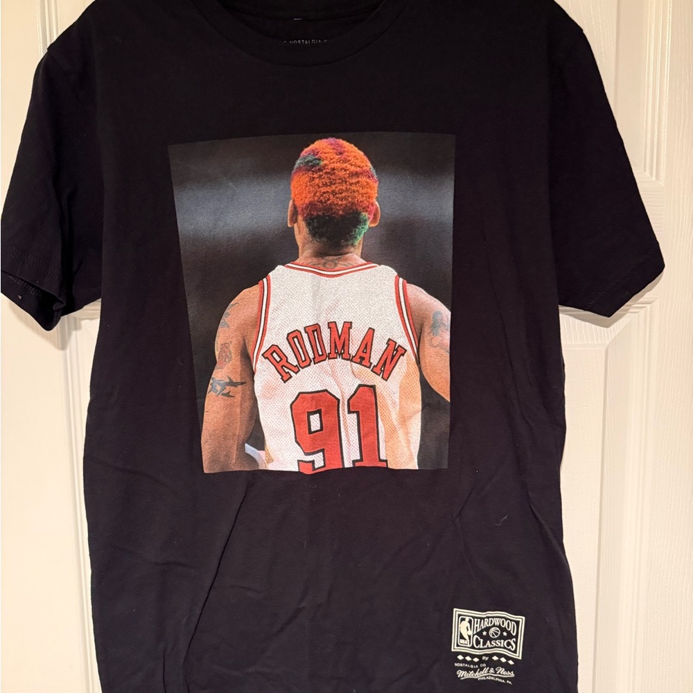Mitchell & Ness Black Rodman Tee